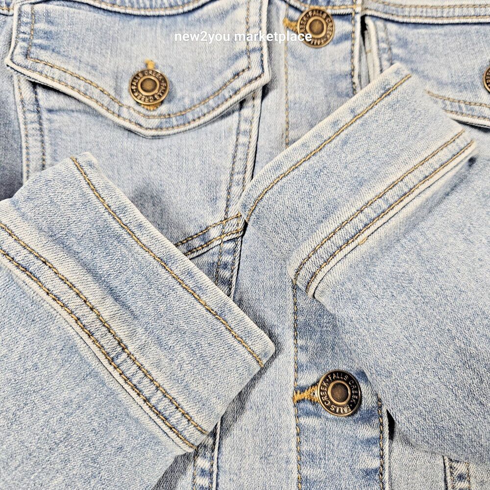 Falls Creek Denim Jacket Girls Size large Long Sleeve Button Up jean jacket - Picture 5 of 12